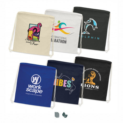Cotton Drawstring Backpack - Image 1