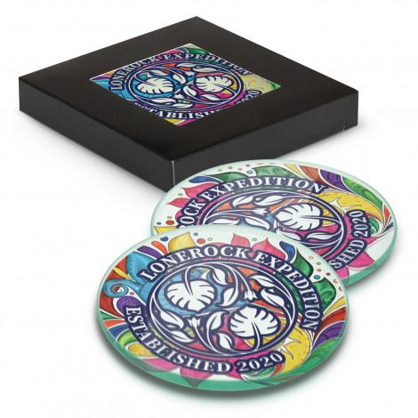 Venice Glass Coaster Set of 2 Round - Full Colour promohub 